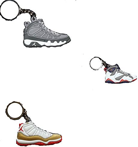 3 Pairs Air Jordan Michael Jordan Shoe Game Basketball Jumpman Key Chain pack of #5 #83 #82