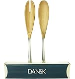 Dansk Dansk Wood Metal/Wood Salad Servers, Set of 2, Silver