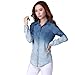 Zeagoo Women's Gradual Single-Breasted Long Sleeve Shirt Blouse