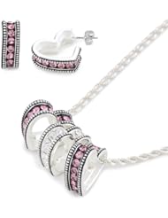 Western Edge 3 Heart Pink Jewelry Set
