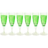 Ivation LED Waterproof Light-Up Champagne Flute Cups - Green LED Cup