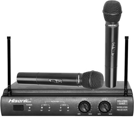 Hisonic UHF Dual Wireless Microphone System, HSU302H