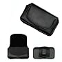 Premium Black Horizontal Leather Side Case Pouch with Belt Clip for AT&T QUICKFIRE (PCD GTX75)