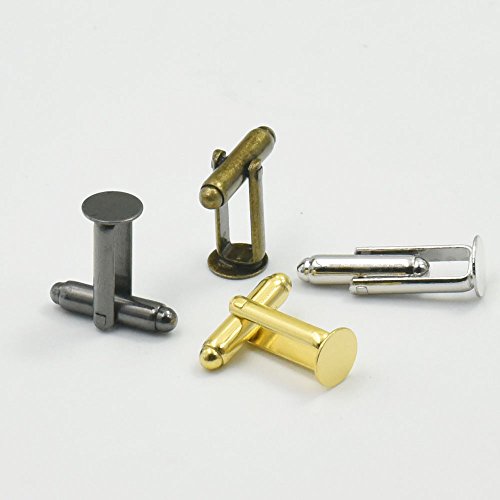 25 100 Pcs 9mm Pad Cufflink Brass Blank Plated Blank Nickle Bronze Gold Nickle-black Choice