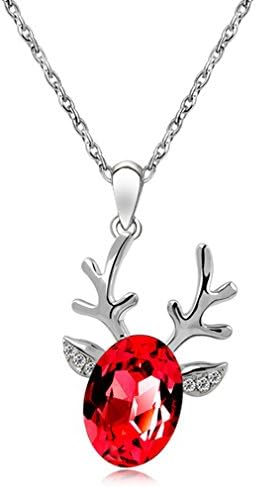 Elk Baby Austrian Crystal Pendant Necklace for Women as Christmas Gift