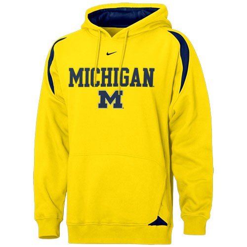 Nike Michigan Wolverines Gold Pass Rush Hoody Sweatshirt