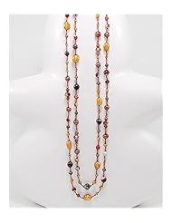 Mixed Colors Japanese silk cord Fresh Water Pearl Necklace In Zinc