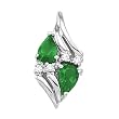 14K White Gold Tsavorite and Diamond Pendant