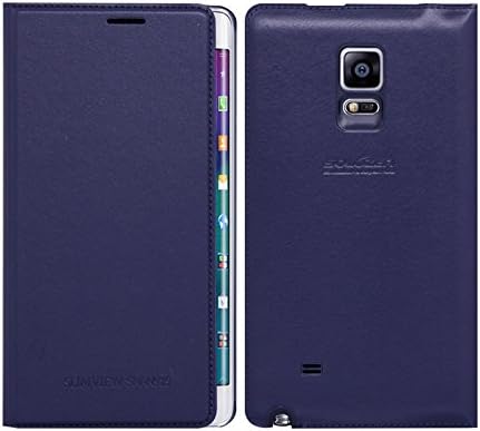 Solozen Slim View Flip Battery Cover Case [Navy] w/ Card Pocket for Samsung Galaxy Note Edge N915