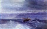 Aivazovsky, Ivan - The Caucasian Range from the Sea. Hand Painted Reproduction Oil on canvas