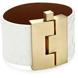 Leighelena Wide Gold-Tone Buckle White Anacond
