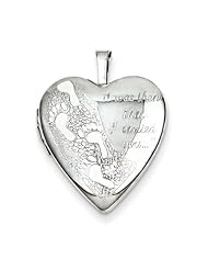 Sterling Silver 20mm Footprints Heart Locket
