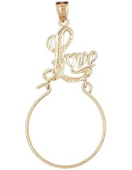 Dazzlers Solid 14k Gold Love Charm Holder Charm Pendant Available in three colors from jewelsberry (weights: 1.9 grams only)