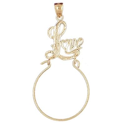 Cheap Girls Jewelry Dazzlers Solid 14k Gold Love Charm Holder Charm Pendant Available in three colors from jewelsberry (weights: 1.9 grams only) For Sale