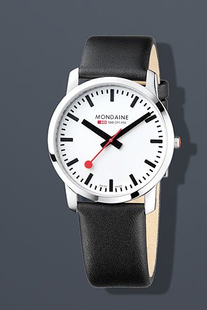 Mondaine Men's A672.30350.14SBB Simply Elegant Leather Band Watch