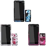 iFase Brand HTC Evo Design 4g Combo Blue Flower Protective Case Faceplate C ....