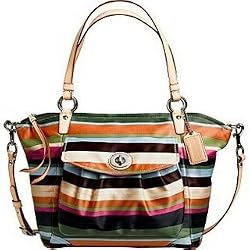 Coach Legacy Stripe Varigated Leah Shopper Bag Tote