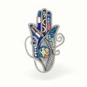Large Blue Hamsa Pin from the Artazia Collection #611XBL JP MP OP