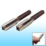 uxcell 高速度鋼タップ 　テーパとプラグメトリックタップ 　M12 x 1.75mmピッチ　12mm x 1.75mm　4つのフルート　2個