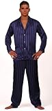 Intimo Mens Solid Jacquard Stripe Silk PJ