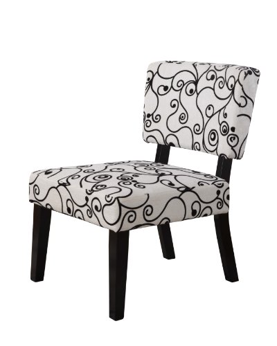 Linon Home Decor Taylor Accent Chair, White Black Circles Linon Home Decor Taylor Accent Chair, White Black Circles