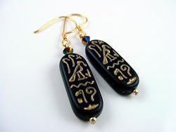 "Miss Tut" Earrings (Black)