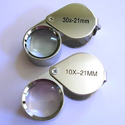 SE 2pcs Jewelers Eye Loupe 30x Loupe + 10X Loupe (3 Ea)