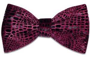 Swagger & Swoon Pink Black Velvet Snakeskin Bow Tie