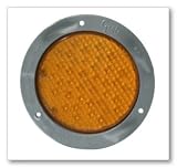 4 FULL PATTERN AUXILLARY TURN LED W/GRAY THEFT PROOF FLANGE, 2 PIN