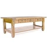 Zocalo Hartford Coffee Table - 3 Drawers - 1 Shelf - Solid Oak - Natural Finish