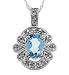1cttw Blue Topaz & Diamond White Gold Pendant Necklace