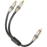 Acoustic Research PR141 Audio RCA Y-Adaptor, Gold ( 1 male to 2 females )