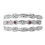 10k White Gold Ruby and Diamond Stack Ring Set