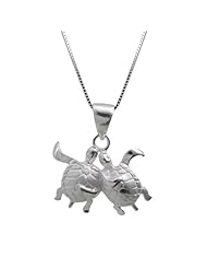Silver Turtle Couple Necklace Pendant with Chain