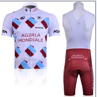2011 the hot new model AG2R Blue Wave short sleeve jersey suit strap/Bicycle riding clothes strap Free Shipping