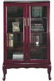 Queen Anne Bookcase/glass Door Four-shelf Mahogany