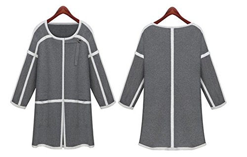 秋 冬 セーター コート カーディガンセーター チュニック ニット レディースニットワンピース ブラック 同窓会 保温 トップス トレンディ 秋物 秋冬 ニットプルオーバー ケーブル編みニット 長袖ニット 厚手ニット ハイネック レトロワンピース 〜16枚セットのシール付き〜 (グレー)