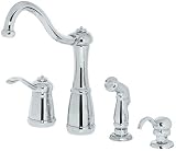 Price Pfister 0264NCC Marielle Single-Handle Kitchen Faucet with Side Sprayer and Soap Dispenser, Chrome