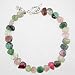 Pink and Green Tourmaline Bead Bracelet with Sterling Silver, #9392