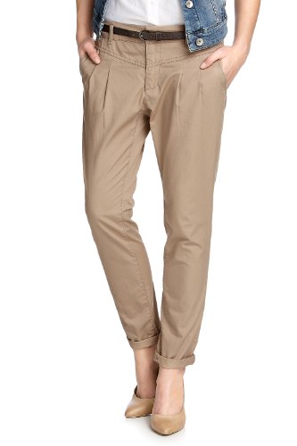 edc by ESPRIT Damen Hose Normaler Bund, N4C125, Gr. 40 (Regular - 32 Inch L&auml;nge), Beige (n Preisvergleich