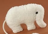 Eigenschaften EBO Plüschtiere / EBO 70008 - Elefant aus Frottee in k.b.A.-Qualität, 17 cm lang, naturweiß, innen mit Rassel