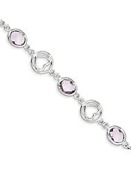 Sterling Silver Pink Quartz Bracelet