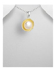 Fresh Water Pearls Pendant Necklace In 92.5 Sterling Silver