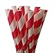 Paper Straws Box of 144 Red Stripe