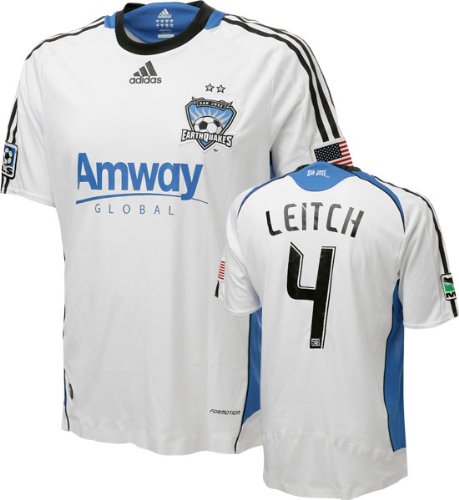 Chris Leitch 2009 Game Used Jersey: San Jose Earthquakes #4 Short Sleeve Away Jersey Chris Leitch 2009 Game Used Jersey: San Jose Earthquakes #4 Short Sleeve Away Jersey