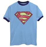  : Superman Vintage Look Logo Mens Ringer T-Shirt