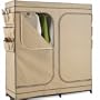 Closet Portable Storage Wardrobe Dbl Wide Breathable Khaki (63Hx60x20) - Honey Can Do #WRD-01272