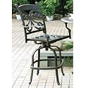 Alfresco Home 22-0436-SB45180-D003 Farfalla Swivel Bar Chair with Cushion