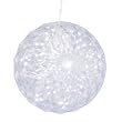 White LED Lighted Hanging Crystal Sphere Ball Outdoor Christmas Decoration 6"