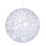 White LED Lighted Hanging Christmas Crystal Sphere Ball Outdoor Decoration 6